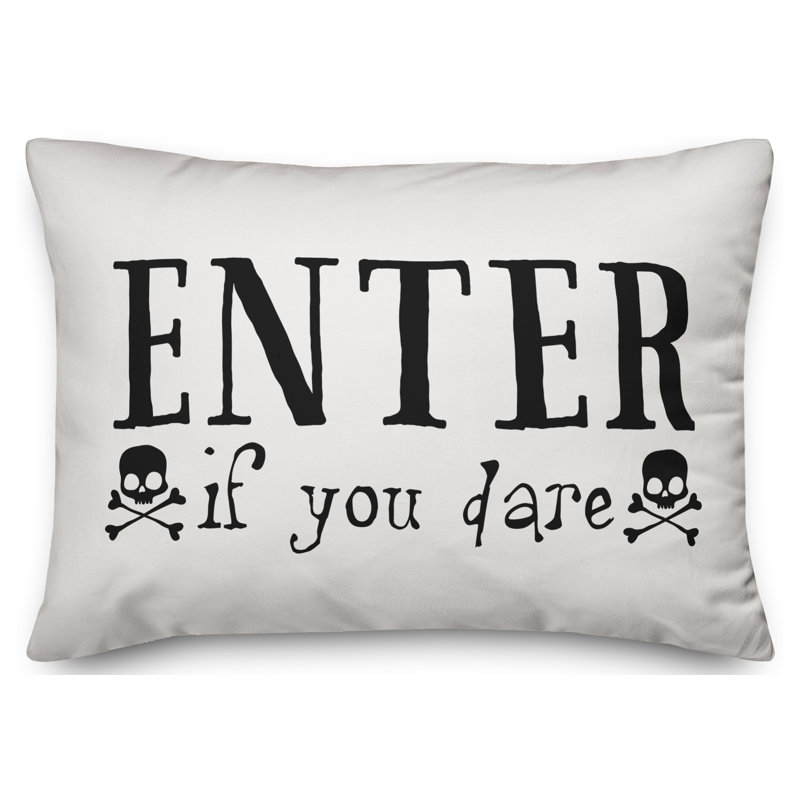  Housse de coussin lombaire «Entrez si vous osez entrer»