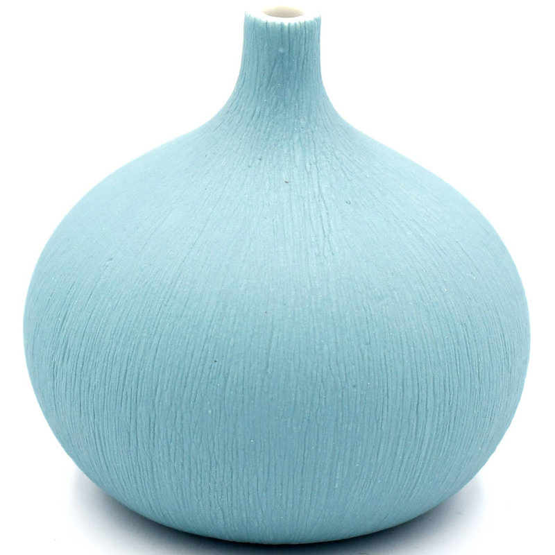 Ava-Mary Handmade Table Vase, 2.6" H x 2.5" W x 2.5" D, Blue