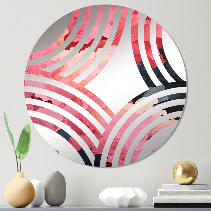 Minimalisme rose Poteries - Baptist Fan Miroir décoratif MIR107302 C, 23,6 po x 23,6 po