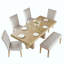Ensemble de table de salle à manger en bois extensible Farmhouse pour 6 personnes, ensemble de table de cuisine avec banc et 4 chaises rembourrées, plateau de table épais de 3,8 pouces et pieds en tréteaux pour la cuisine, la salle à manger