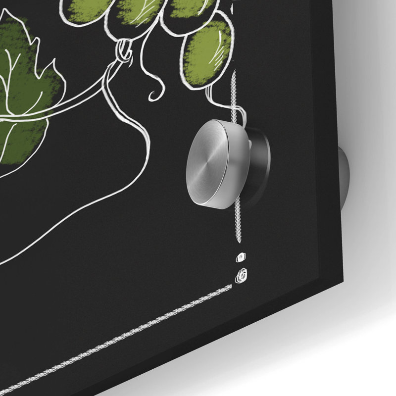  «Wine Chalkboard 4» par Fiona Stokes-Gilbert, art mural en verre acrylique, 24 po x 24 po