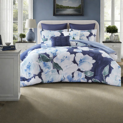 Premium Cotton Queen Bedding Sets, Modern Blue Comfort For Home