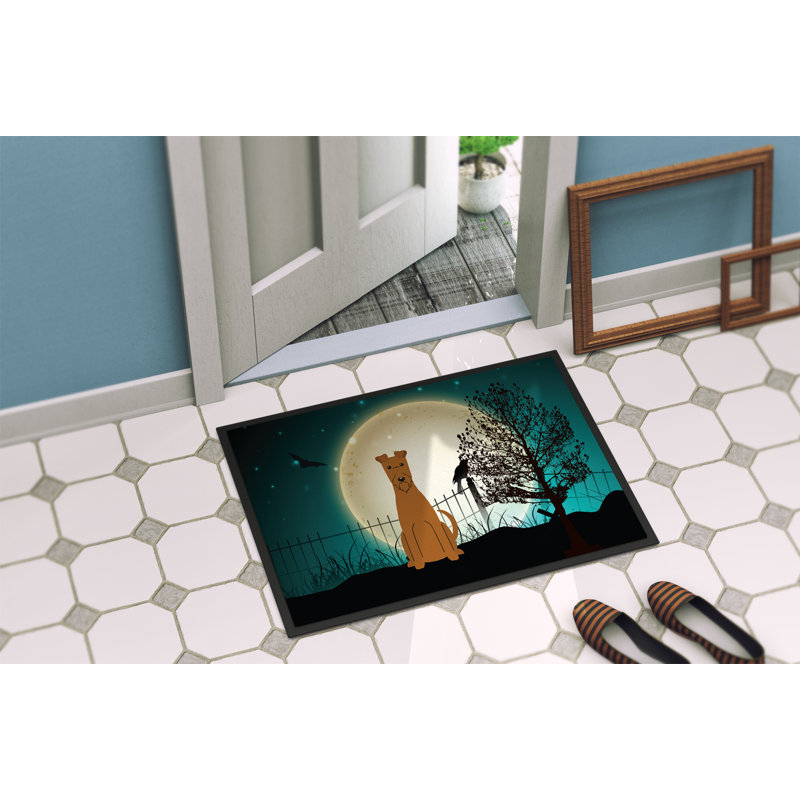 Tapis d'extérieur effrayant Terrier irlandais Caillo Halloween, Rectangle 1 pi 6 po x 2 pi 3 po