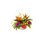 Tropical artifical flower arrangement in ribbed white bowl