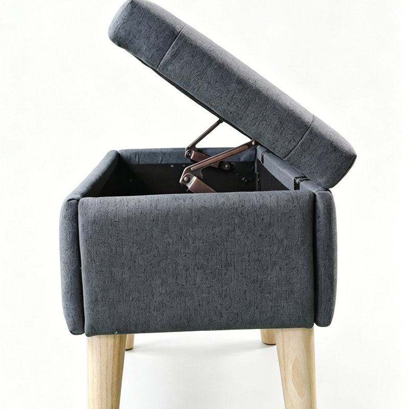 Banc de rangement avec repose-pieds de 32 po de largeur, Gris