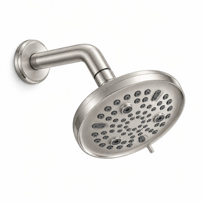 Pommeau de douche rond fixe de 14 cm (5,5 po) à 9 jets et pivotant à 360 °