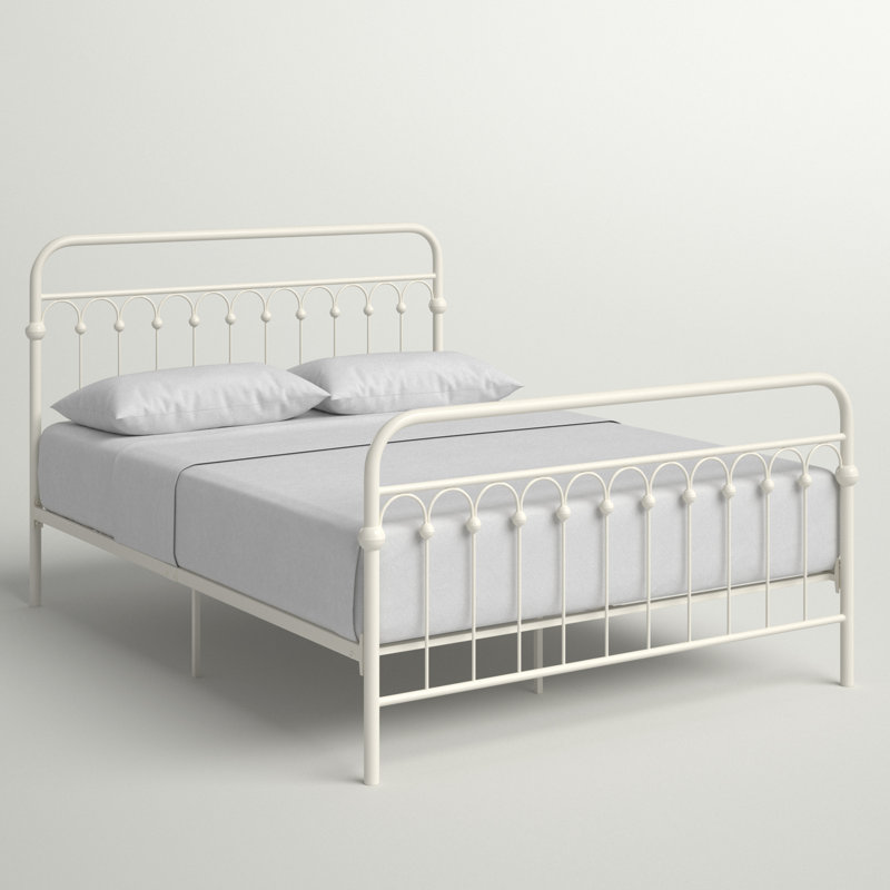 Lit plateforme Eyres, Blanc cassé, Grand