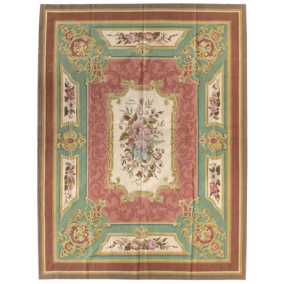 Aubusson One-of-a-Kind 7'10" X 9'10" Wool Area Rug in