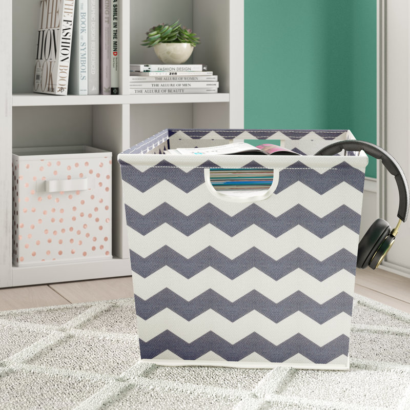 Bac en tissu à chevron trapézoïdal Amado, Gris, H 10 po x l 12 po x P 16 po