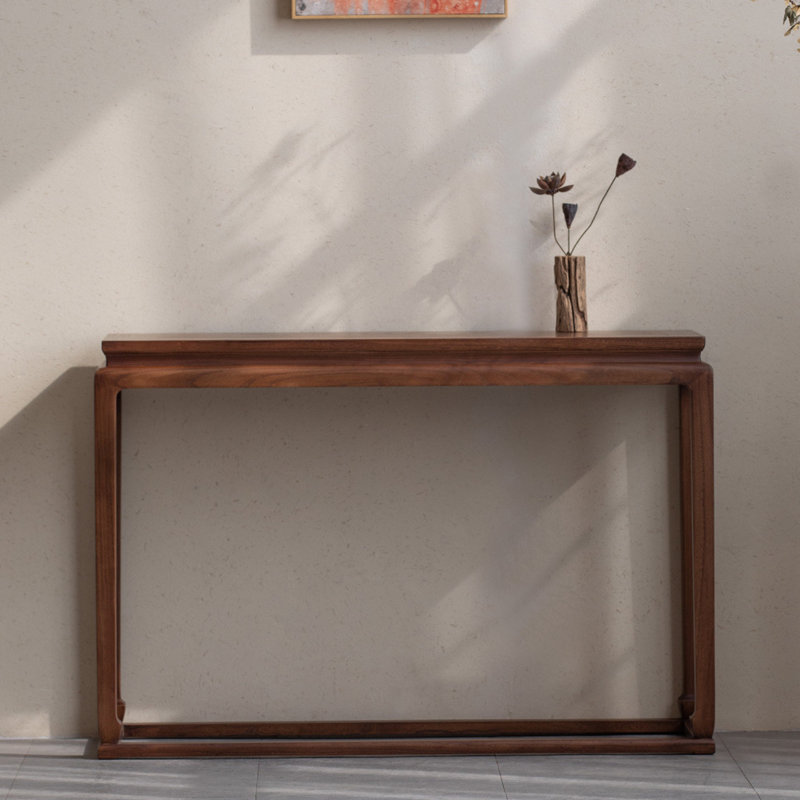 Console brune élégante de style chinois, H 31,9 po x l 47,2 po x P 14,2 po