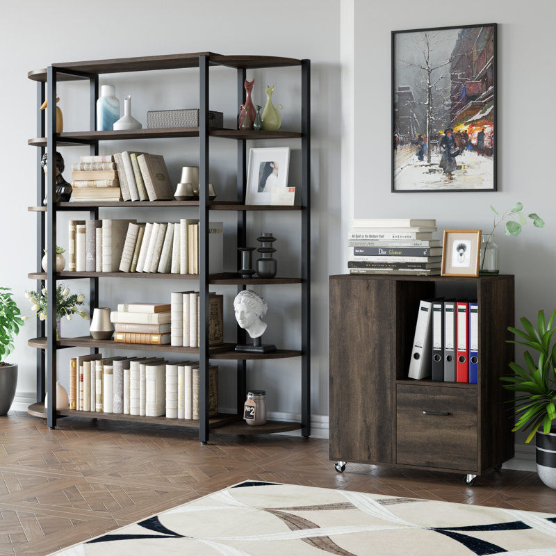 60cm Wide 1 -Drawer Mobile File Cabinet, Dark Brown