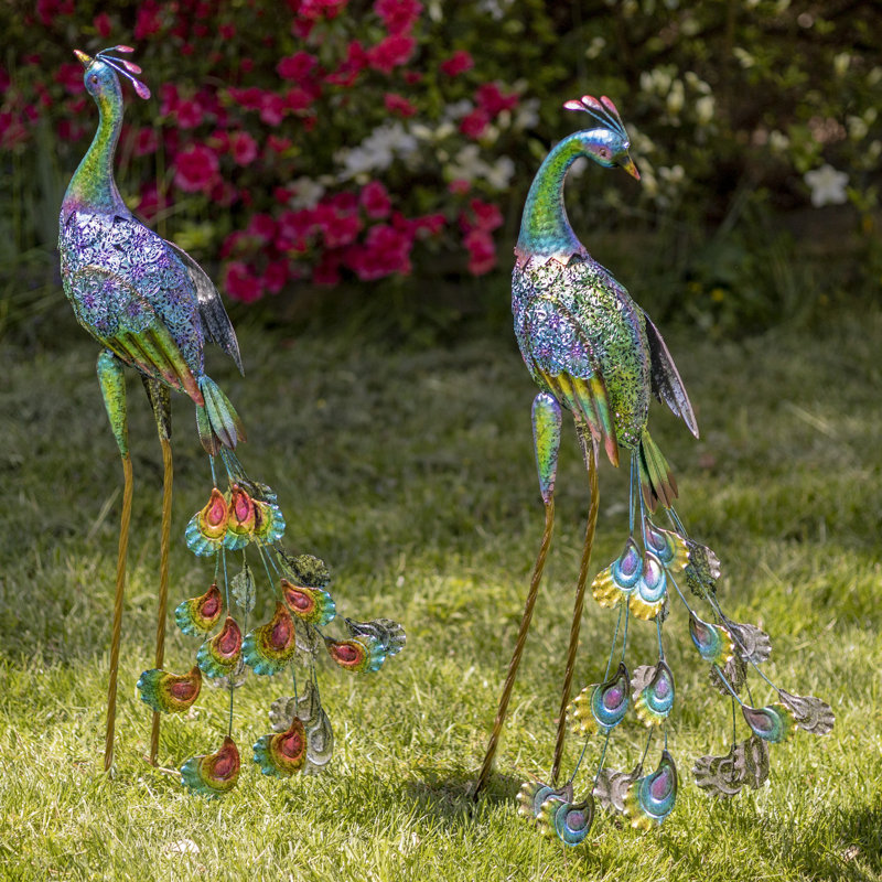 Ensemble de 2 statues de paon Padmini