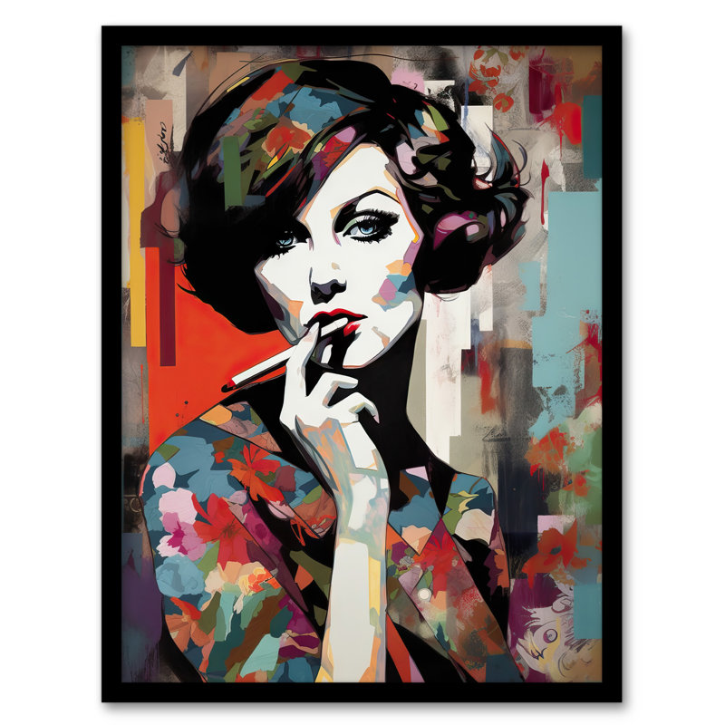 Lucama Femme Fatale Beauty Portrait Woman Floral Fashion - Single Picture Frame Print