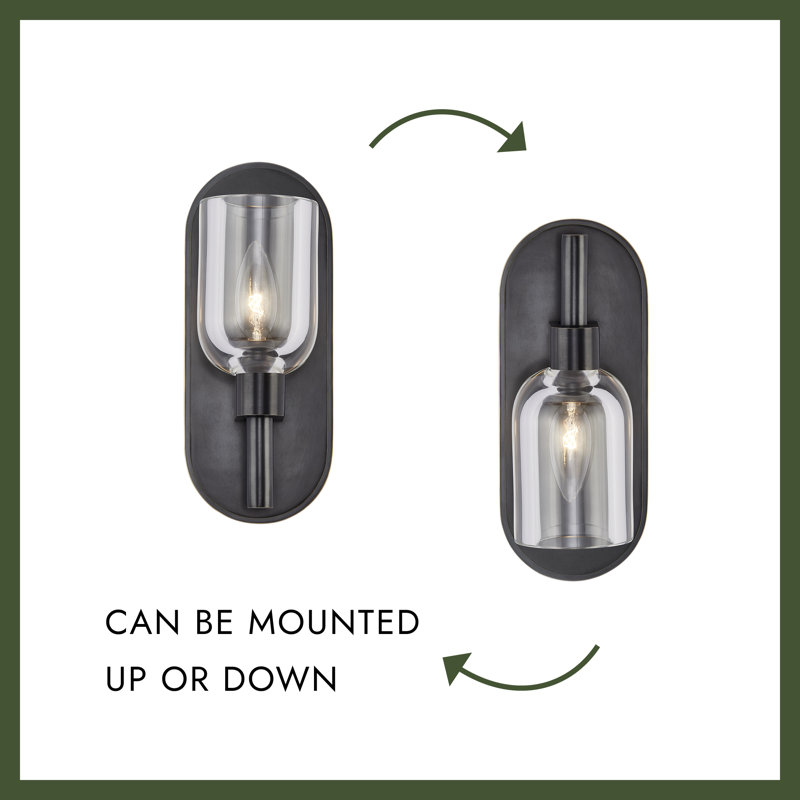 Lucian 1 - Light Bath Sconce, Clear Crystal/Polished Nickel