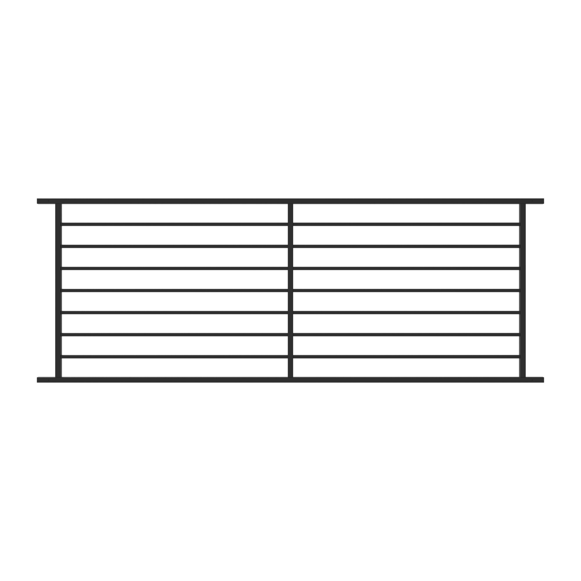 FORTRESS Fe26 Axis 40 in. H x 8 ft. W Black Steel Railing Level Panel