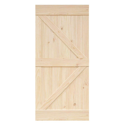 84'' Solid Wood Paneled without Installation Hardware Kit Barn Door