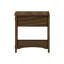 Table de chevet transitionnelle, 2 niveaux, placage brun, fonctionnelle, 23,77 po Hauteur, couleur noyer, table de chevet avec rangement à niveaux, poignée en métal noir,