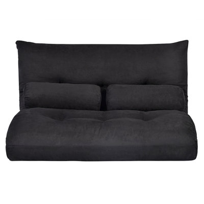 Gael 43'' Wide Video Gaming Tufted Pouf Sofa ,Lazy Sofa,Adjustable Folding Futon Sofa with 2 Pillows