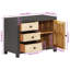  Buffet rectangulaire en bois de manguier massif gris et blanc