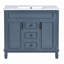 Meuble-lavabo de salle de bain avec lavabo en céramique, 2 portes à fermeture douce et 2 tiroirs-1289759484-1289759482