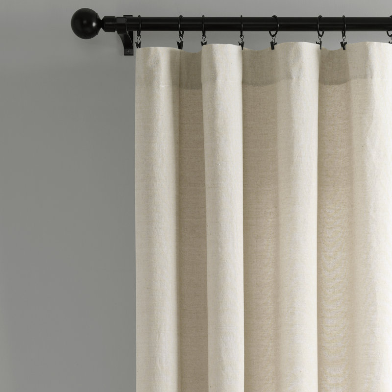Nantucket Cotton Semi Sheer Curtain Pair, 40"W x 95"L, Taupe