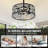 19" Modern Caged Crystal Ceiling Fan With Light Kit And Remote Control