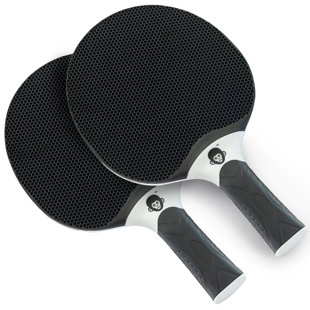 Bonoboo Charcool Black Outdoor Table Tennis Paddle - Gift Ping Pong Racket (Set of 2)