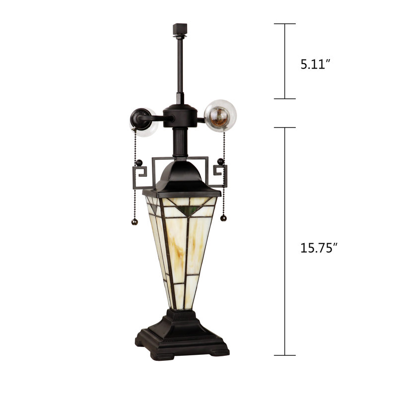 Theros 22.7" Bronze Stained Glass Mission Table Lamp
