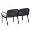 Causeuse d'extérieur en PP Luna, structure noire avec coussin beige Luna-1640169108