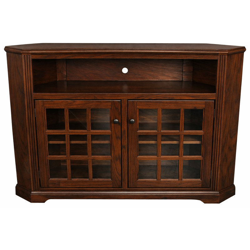 Clopton Unfinished Corner TV Stand for TVs up to 65", Dark