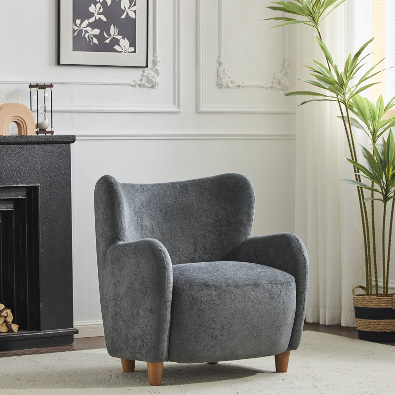 Fauteuil à oreilles Lucia, Gris matinal