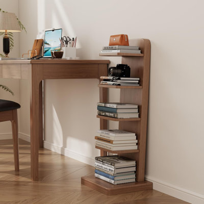 Narrow Ladder Bookshelf 5 Tier Freestanding Bookcase, Modern Open Shelf Display Rack with Anti Tip Design for Living Room Bedroom Office Small Space