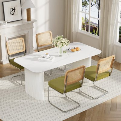 Elegant Marble MDF Dining Table Set