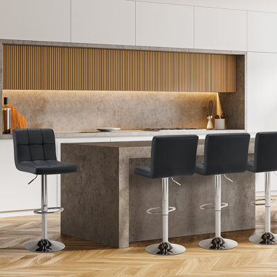 Charies Swivel Upholstered Adjustable Height Counter Stool