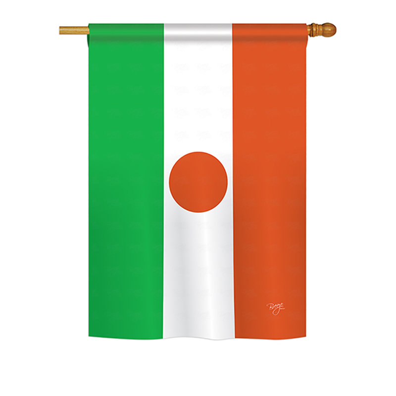 Drapeau pour maison 2 côtés en polyester niger, H 18,5 po x l 13 po