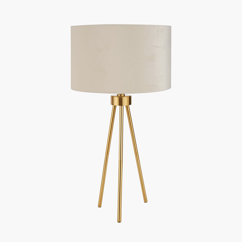 Laci Metal Tripod Lamp, Cream, Gold