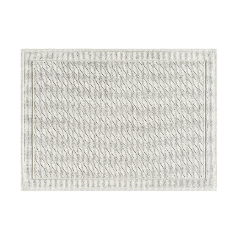 Host and Home Modern Double Weave Textured Cotton Bath Rug with Non Slip Backing, Single - 17" L x 24" W, Gray