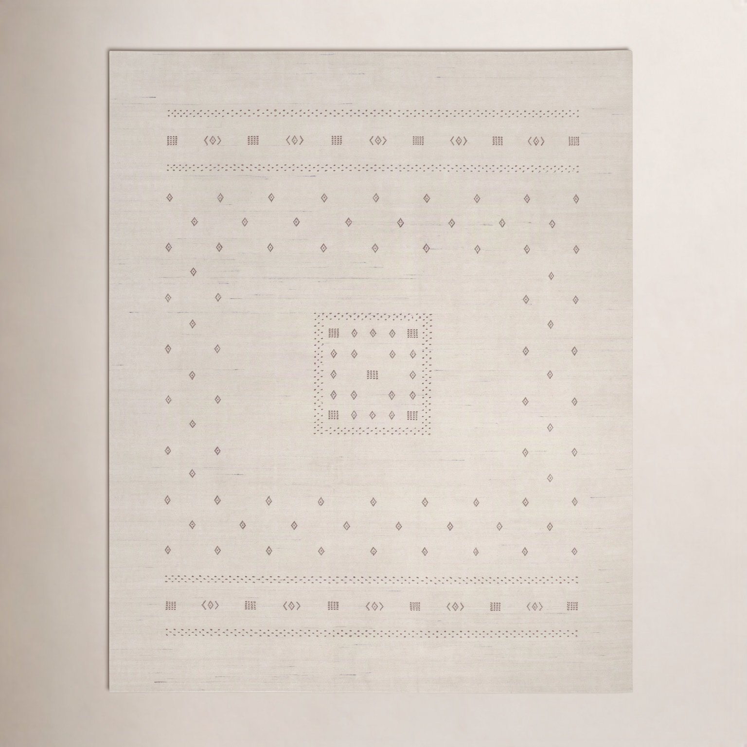 Simi Hand-Woven Geometric Cotton Wool Rug, Snow, Rectangle 5' x 8'