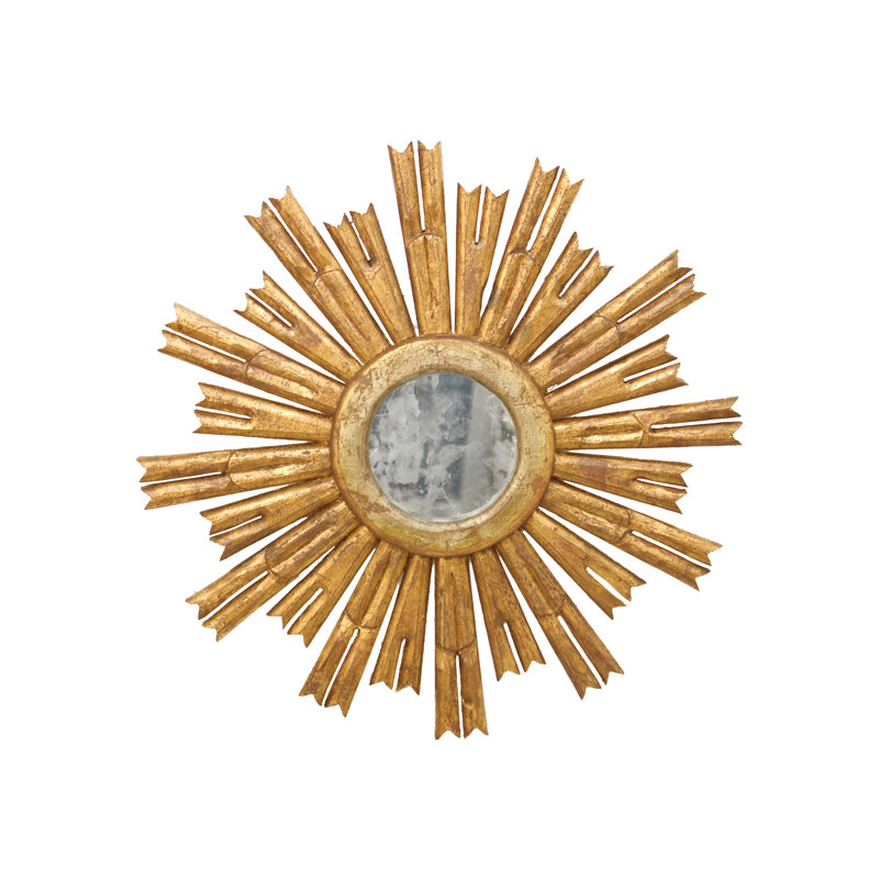 Rinaldo Metal Wall Mirror, Gold Leaf