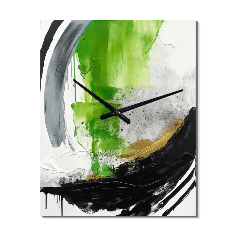 Jaleea - Horloge murale moderne en marbre abstrait, H 32 po x l 24 po x P 1 po