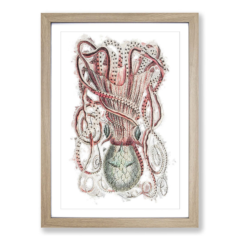 Cuttlefish by George Shaw - Picture Frame Painting Print, 36cm H x 27cm W x 2cm D, Oak Framed