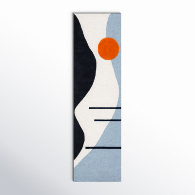 Felipe Ivory Blue Hand-Tufted Wool Abstract Rug