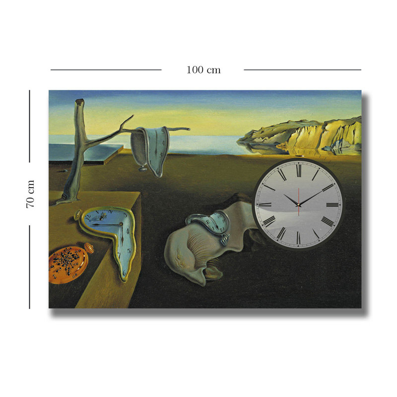 Horloge murale élégante en toile 27,6 po x 39,4 po | Toile 100% suède avec cadre 100% bois (épaisseur: 1,1 pouce) | Parfait pour la décoration intérieure, garde-temps élégant pour le salon et le bureau, design unique