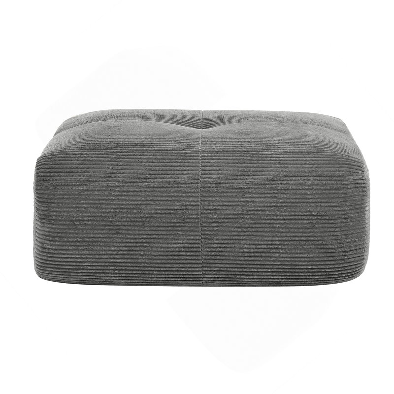 Rectangle Upholstered Ottoman For Indoor, Gray
