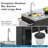Opaline 55.5" Outdoor Kitchen Island With Stainless Steel Tabletop With Lockable Wheels