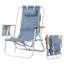 Chaise de plage pliante avec accoudoirs en bois-130044172