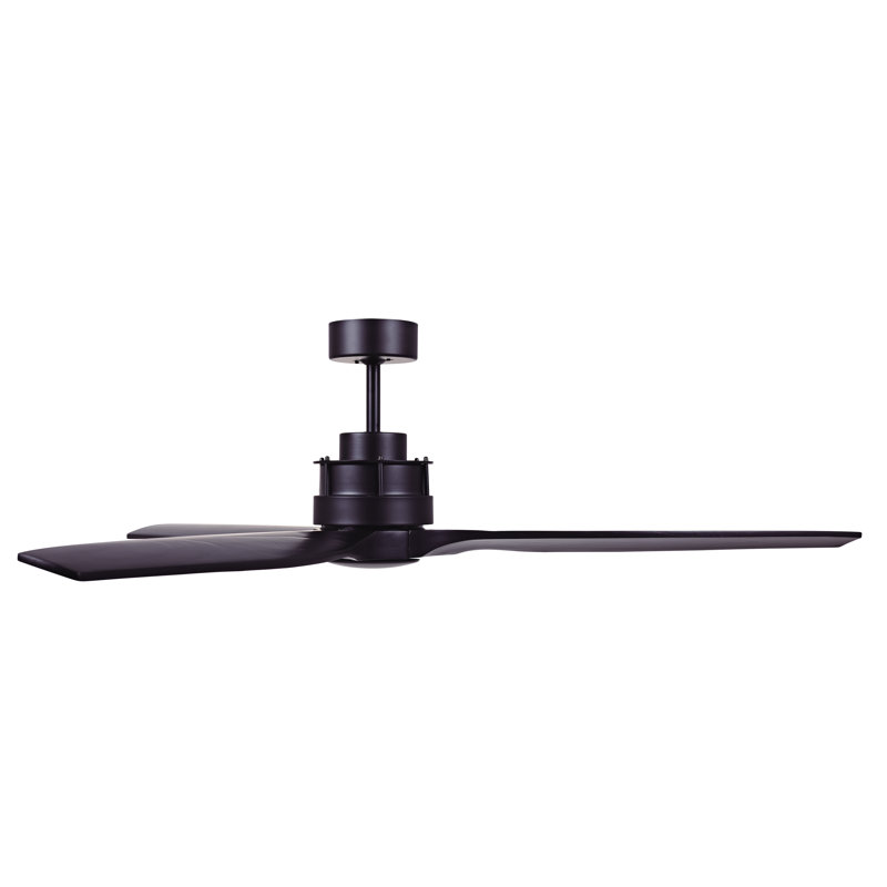 60in 3-Blades Indoor Ceiling Fan with Remote Control, Black