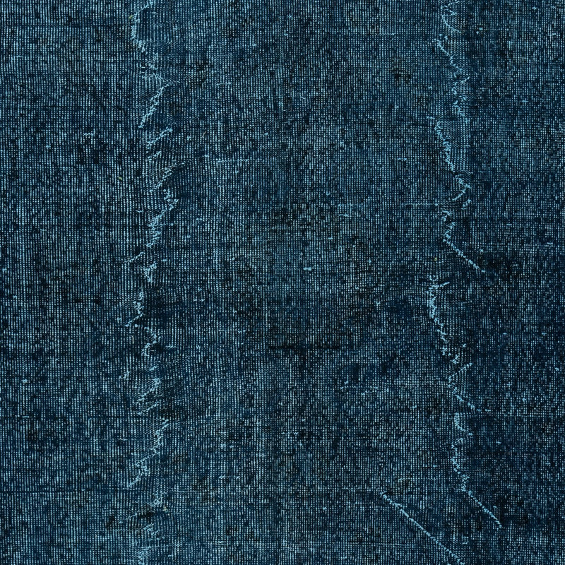 Tapis bleu marine en laine fabriqué à la main 6,2 x 10,3 pi