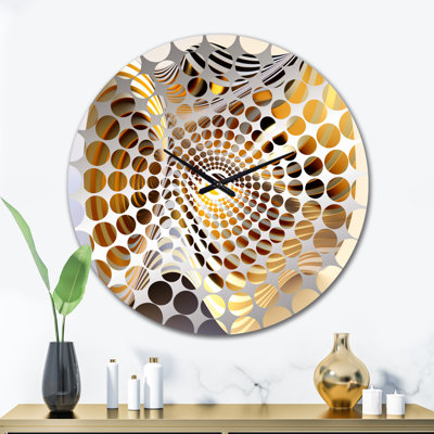 Horloge murale Op-Art Retro Gold