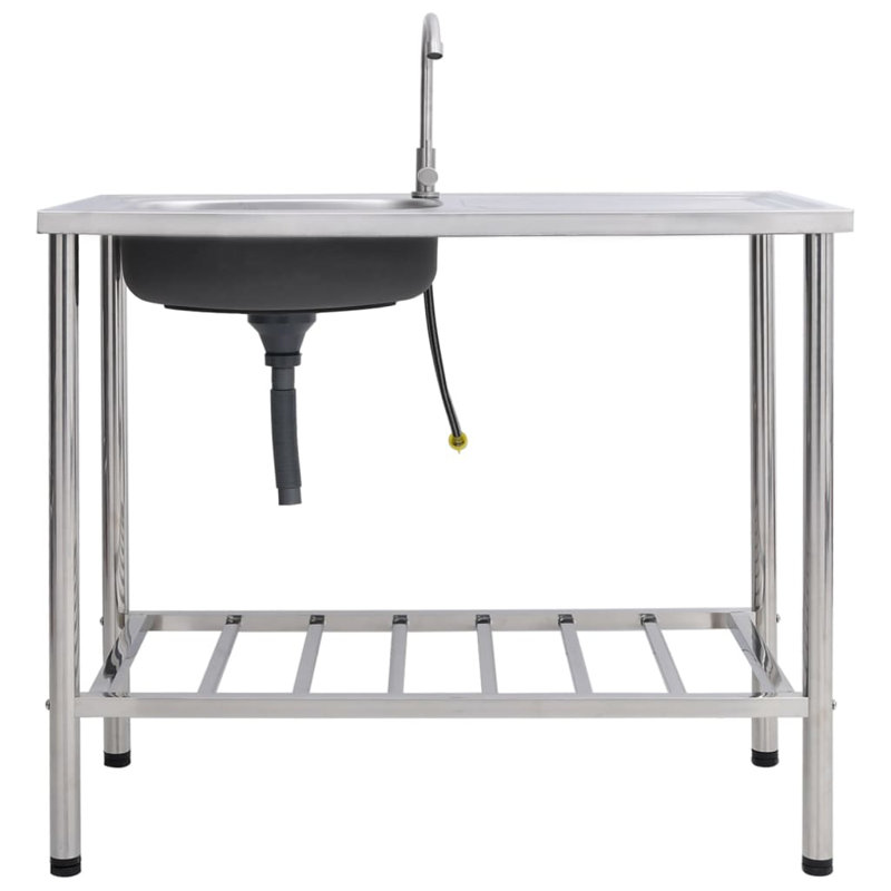 Belfry Kitchen Precita 500mm W Single Bowl Steel Freestanding Kitchen Sink